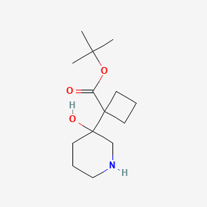 molecular formula C14H25NO3 B2588043 Tert-butyl 1-(3-hydroxypiperidin-3-yl)cyclobutane-1-carboxylate CAS No. 2287281-74-5