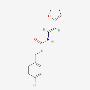 molecular formula C14H12BrNO3 B2588044 (4-溴苯基)甲基 N-[(E)-2-(呋喃-2-基)乙烯基]氨基甲酸酯 CAS No. 338399-79-4