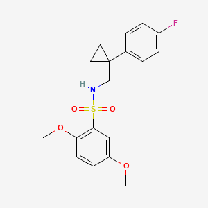 molecular formula C18H20FNO4S B2588053 N-((1-(4-fluorophenyl)cyclopropyl)methyl)-2,5-dimethoxybenzenesulfonamide CAS No. 1049432-01-0