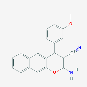 molecular formula C21H16N2O2 B2588054 2-amino-4-(3-methoxyphenyl)-4H-benzo[g]chromene-3-carbonitrile CAS No. 861208-29-9