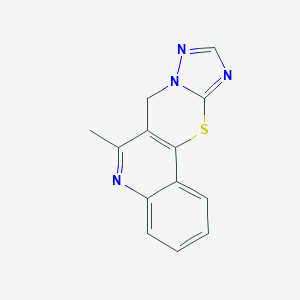 molecular formula C13H10N4S B258806 6-methyl-7H-[1,2,4]triazolo[5',1':2,3][1,3]thiazino[5,6-c]quinoline 
