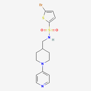 molecular formula C15H18BrN3O2S2 B2588062 5-溴-N-((1-(吡啶-4-基)哌啶-4-基)甲基)噻吩-2-磺酰胺 CAS No. 2034587-08-9