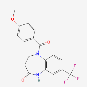 5-(4-methoxybenzoyl)-8-(trifluoromethyl)-1,3,4,5-tetrahydro-2H-1,5-benzodiazepin-2-one