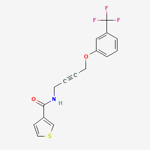 molecular formula C16H12F3NO2S B2588069 N-(4-(3-(trifluoromethyl)phenoxy)but-2-yn-1-yl)thiophene-3-carboxamide CAS No. 1421507-90-5