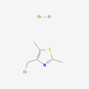 molecular formula C6H9Br2NS B2588072 4-(Bromomethyl)-2,5-dimethyl-1,3-thiazole;hydrobromide CAS No. 100245-79-2