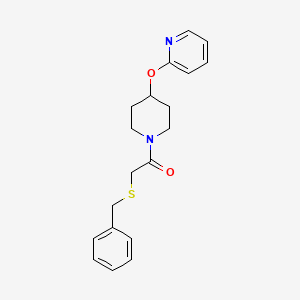 molecular formula C19H22N2O2S B2588074 2-(Benzylthio)-1-(4-(pyridin-2-yloxy)piperidin-1-yl)ethanone CAS No. 1428348-11-1