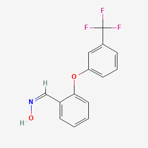 molecular formula C14H10F3NO2 B2588080 (NZ)-N-[[2-[3-(trifluoromethyl)phenoxy]phenyl]methylidene]hydroxylamine CAS No. 451485-71-5