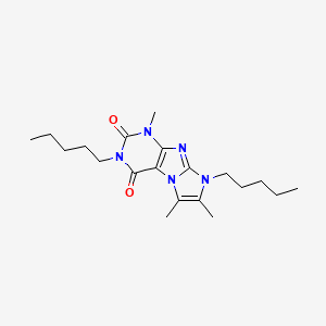 molecular formula C20H31N5O2 B2588081 4,7,8-三甲基-2,6-二戊基嘌呤[7,8-a]咪唑-1,3-二酮 CAS No. 899988-67-1