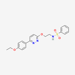 molecular formula C20H21N3O4S B2588088 N-(2-((6-(4-ethoxyphenyl)pyridazin-3-yl)oxy)ethyl)benzenesulfonamide CAS No. 920213-60-1