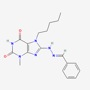 8-[(2E)-2-benzylidenehydrazinyl]-3-methyl-7-pentylpurine-2,6-dione