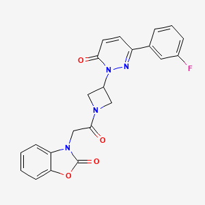 3-[2-[3-[3-(3-Fluorophenyl)-6-oxopyridazin-1-yl]azetidin-1-yl]-2-oxoethyl]-1,3-benzoxazol-2-one