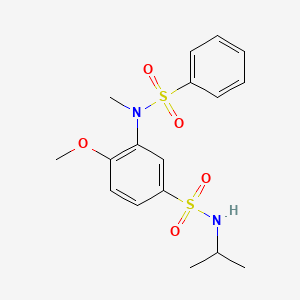 molecular formula C17H22N2O5S2 B2588097 3-[benzenesulfonyl(methyl)amino]-4-methoxy-N-propan-2-ylbenzenesulfonamide CAS No. 941924-44-3