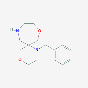 molecular formula C15H22N2O2 B2588099 1-Benzyl-4,11-dioxa-1,8-diazaspiro[5.6]dodecane CAS No. 2260936-70-5