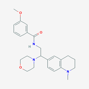 molecular formula C24H31N3O3 B2588115 3-methoxy-N-(2-(1-methyl-1,2,3,4-tetrahydroquinolin-6-yl)-2-morpholinoethyl)benzamide CAS No. 921896-00-6