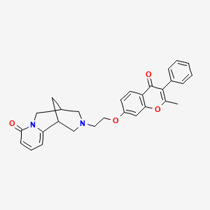 molecular formula C29H28N2O4 B2588116 3-(2-((2-methyl-4-oxo-3-phenyl-4H-chromen-7-yl)oxy)ethyl)-3,4,5,6-tetrahydro-1H-1,5-methanopyrido[1,2-a][1,5]diazocin-8(2H)-one CAS No. 933659-07-5