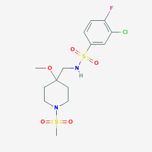 3-chloro-4-fluoro-N-[(1-methanesulfonyl-4-methoxypiperidin-4-yl)methyl]benzene-1-sulfonamide