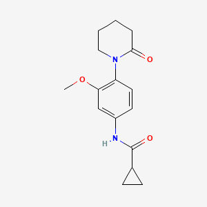 molecular formula C16H20N2O3 B2588125 N-(3-甲氧基-4-(2-氧代哌啶-1-基)苯基)环丙烷甲酰胺 CAS No. 941978-62-7