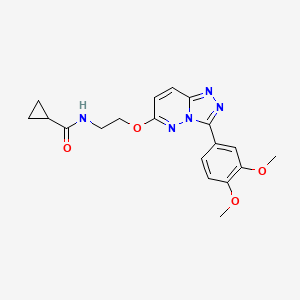 molecular formula C19H21N5O4 B2588126 N-(2-((3-(3,4-dimethoxyphenyl)-[1,2,4]triazolo[4,3-b]pyridazin-6-yl)oxy)ethyl)cyclopropanecarboxamide CAS No. 1021099-15-9