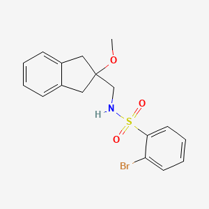 molecular formula C17H18BrNO3S B2588127 2-bromo-N-((2-methoxy-2,3-dihydro-1H-inden-2-yl)methyl)benzenesulfonamide CAS No. 2034261-72-6