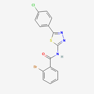 molecular formula C15H9BrClN3OS B2588128 2-溴-N-(5-(4-氯苯基)-1,3,4-噻二唑-2-基)苯甲酰胺 CAS No. 179232-90-7