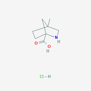 molecular formula C8H14ClNO2 B2588130 4-Methyl-2-azabicyclo[2.2.1]heptane-1-carboxylic acid;hydrochloride CAS No. 2418706-02-0