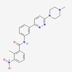 molecular formula C23H24N6O3 B2588132 2-甲基-N-(3-(6-(4-甲基哌嗪-1-基)吡啶嗪-3-基)苯基)-3-硝基苯甲酰胺 CAS No. 899980-98-4