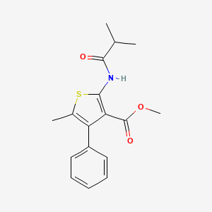 molecular formula C17H19NO3S B2588139 METHYL 5-METHYL-2-(2-METHYLPROPANAMIDO)-4-PHENYLTHIOPHENE-3-CARBOXYLATE CAS No. 692743-38-7