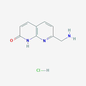 molecular formula C9H10ClN3O B2588140 7-(Aminomethyl)-1H-1,8-naphthyridin-2-one;hydrochloride CAS No. 2253640-36-5