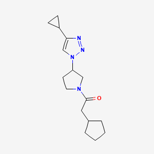 molecular formula C16H24N4O B2588144 2-cyclopentyl-1-(3-(4-cyclopropyl-1H-1,2,3-triazol-1-yl)pyrrolidin-1-yl)ethanone CAS No. 2034302-22-0