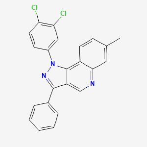 molecular formula C23H15Cl2N3 B2588146 1-(3,4-dichlorophenyl)-7-methyl-3-phenyl-1H-pyrazolo[4,3-c]quinoline CAS No. 901043-95-6