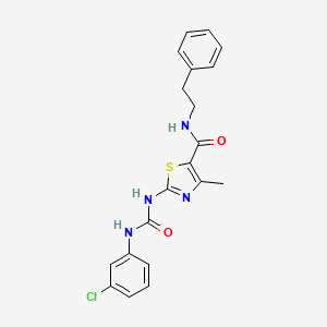 molecular formula C20H19ClN4O2S B2588147 2-(3-(3-chlorophenyl)ureido)-4-methyl-N-phenethylthiazole-5-carboxamide CAS No. 941975-33-3