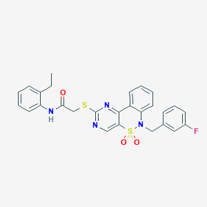 N-(2-ethylphenyl)-2-{[6-(3-fluorobenzyl)-5,5-dioxido-6H-pyrimido[5,4-c][2,1]benzothiazin-2-yl]thio}acetamide