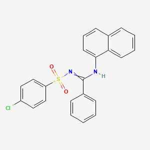 molecular formula C23H17ClN2O2S B2588153 N'-(4-chlorophenyl)sulfonyl-N-naphthalen-1-ylbenzenecarboximidamide CAS No. 301194-93-4