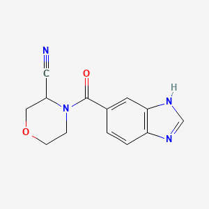 molecular formula C13H12N4O2 B2588157 4-(1H-1,3-benzodiazole-5-carbonyl)morpholine-3-carbonitrile CAS No. 1394678-61-5