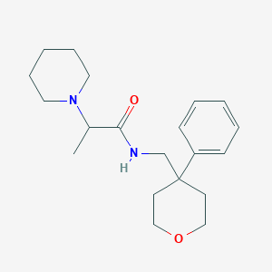 molecular formula C20H30N2O2 B258818 N-[(4-phenyloxan-4-yl)methyl]-2-piperidin-1-ylpropanamide 