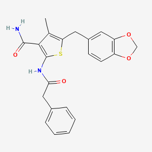 5-(Benzo[d][1,3]dioxol-5-ylmethyl)-4-methyl-2-(2-phenylacetamido)thiophene-3-carboxamide