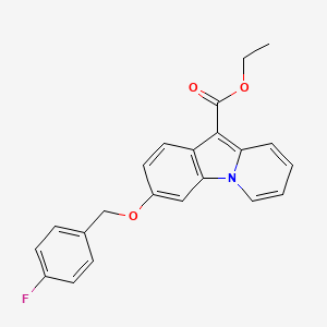 molecular formula C22H18FNO3 B2588195 Ethyl 3-[(4-fluorobenzyl)oxy]pyrido[1,2-a]indole-10-carboxylate CAS No. 339020-43-8