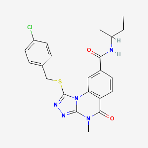 molecular formula C22H22ClN5O2S B2588201 N-(sec-butyl)-1-[(4-chlorobenzyl)thio]-4-methyl-5-oxo-4,5-dihydro[1,2,4]triazolo[4,3-a]quinazoline-8-carboxamide CAS No. 1111221-86-3