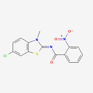 molecular formula C15H10ClN3O3S B2588220 (E)-N-(6-chloro-3-methylbenzo[d]thiazol-2(3H)-ylidene)-2-nitrobenzamide CAS No. 313223-44-8
