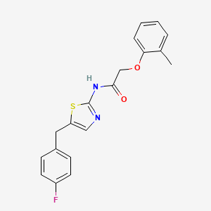 molecular formula C19H17FN2O2S B2588228 N-[5-(4-fluorobenzyl)-1,3-thiazol-2-yl]-2-(2-methylphenoxy)acetamide CAS No. 301176-21-6