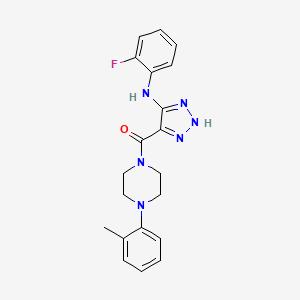 molecular formula C20H21FN6O B2588234 {5-[(2-fluorophenyl)amino]-1H-1,2,3-triazol-4-yl}[4-(2-methylphenyl)piperazin-1-yl]methanone CAS No. 1291842-94-8