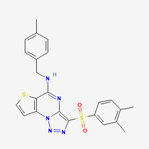 molecular formula C23H21N5O2S2 B2588237 3-((3,4-二甲苯基)磺酰基)-N-(4-甲基苄基)噻吩并[2,3-e][1,2,3]三唑并[1,5-a]嘧啶-5-胺 CAS No. 892735-02-3