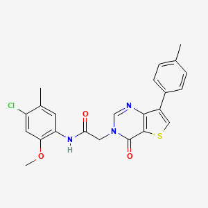 molecular formula C23H20ClN3O3S B2588241 N-(4-chloro-2-methoxy-5-methylphenyl)-2-[7-(4-methylphenyl)-4-oxothieno[3,2-d]pyrimidin-3(4H)-yl]acetamide CAS No. 1207046-54-5