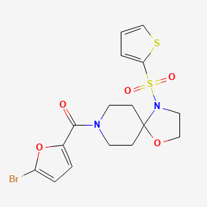 (5-Bromofuran-2-yl)(4-(thiophen-2-ylsulfonyl)-1-oxa-4,8-diazaspiro[4.5]decan-8-yl)methanone