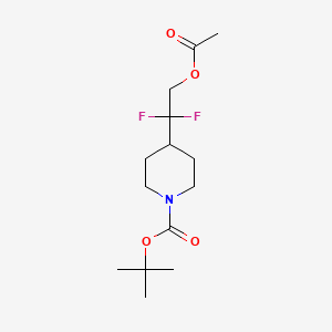 molecular formula C14H23F2NO4 B2588248 tert-butyl 4-(2-Acetoxy-1,1-difluoroethyl)piperidine-1-carboxylate CAS No. 1864073-07-3