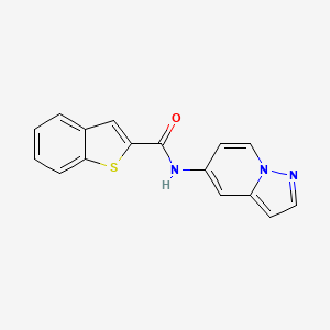 molecular formula C16H11N3OS B2588254 N-(pyrazolo[1,5-a]pyridin-5-yl)benzo[b]thiophene-2-carboxamide CAS No. 2034403-09-1