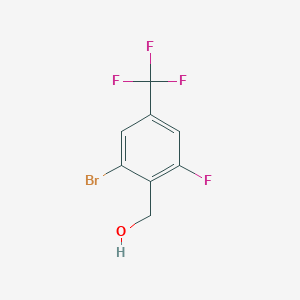 molecular formula C8H5BrF4O B2588256 [2-Bromo-6-fluoro-4-(trifluoromethyl)phenyl]methanol CAS No. 2091023-46-8