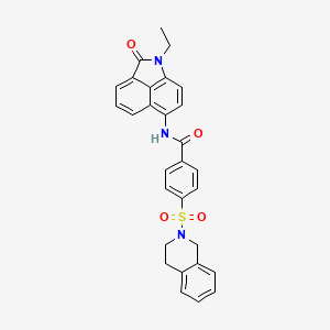 4-((3,4-dihydroisoquinolin-2(1H)-yl)sulfonyl)-N-(1-ethyl-2-oxo-1,2-dihydrobenzo[cd]indol-6-yl)benzamide