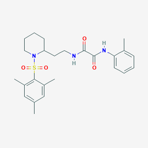 molecular formula C25H33N3O4S B2588263 N1-(2-(1-(mesitylsulfonyl)piperidin-2-yl)ethyl)-N2-(o-tolyl)oxalamide CAS No. 898451-00-8