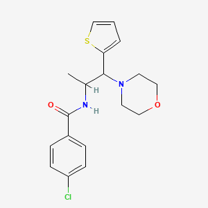 molecular formula C18H21ClN2O2S B2588269 4-氯-N-(1-吗啉-1-(噻吩-2-基)丙-2-基)苯甲酰胺 CAS No. 887205-30-3